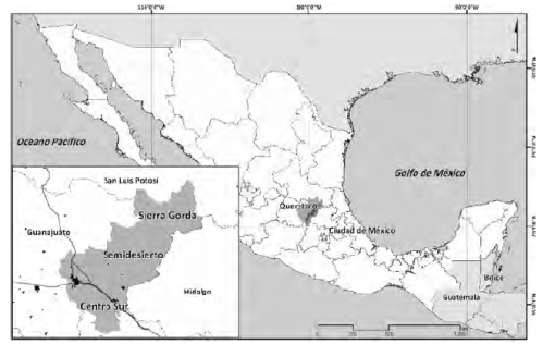 Localización de Querétaro y sus regiones indígenas