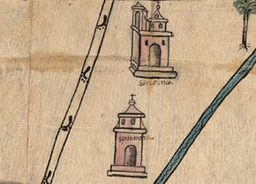 Detalle de la pintura de Culhuacán, elaborada por Pedro de San Agustín