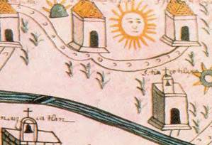 El sol en el oriente (detalle de la pintura de Cazcatlán)