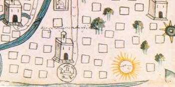 El sol en el ocaso (detalle de la pintura de Cazcatlán)