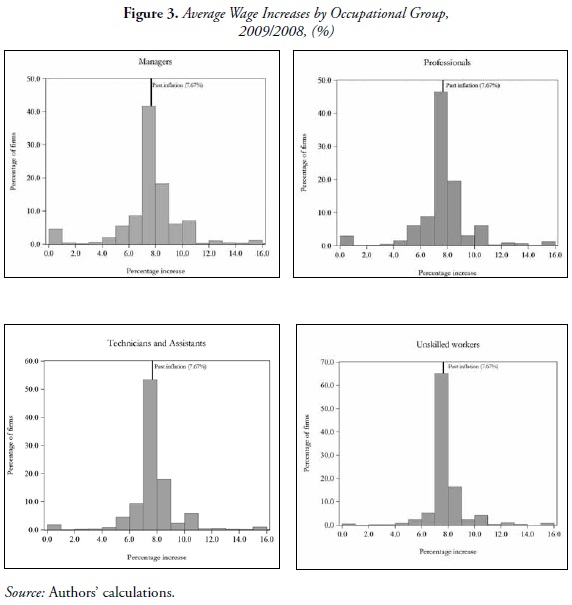 Figure 3. Average Wage Increases by Occupational Group,
2009/2008, (%)