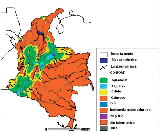 Grfico 1. Distribucin de la sensacin climtica en el territorio colombiano