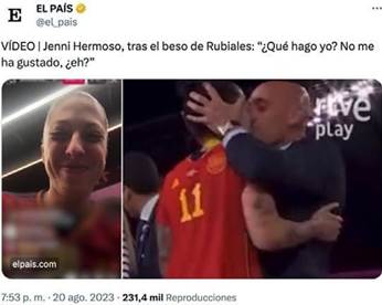 Detalle del hipervínculo visual utilizado por El País en la red social X.