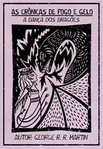 Imagens de capas da série «As Crônicas de Fogo e Gelo», em xilogravura