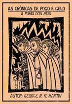 Imagens de capas da série «As Crônicas de Fogo e Gelo», em xilogravura