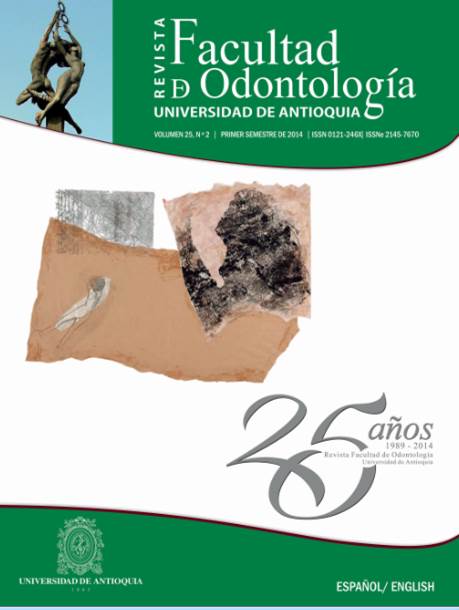 					View Vol. 25 No. 2 (2014): Revista Facultad de Odontología Universidad de Antioquia
				